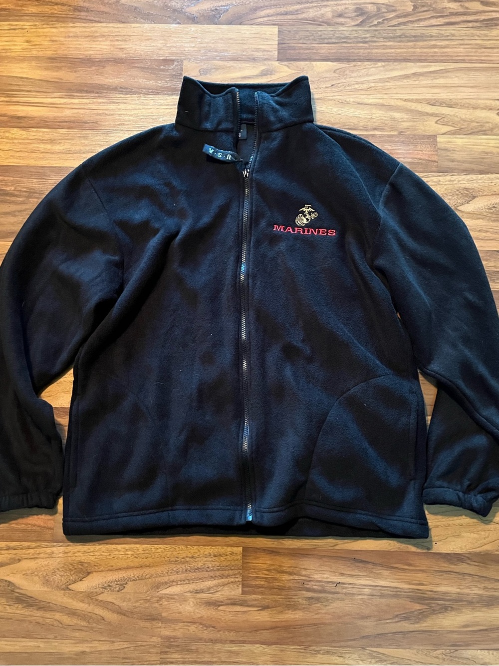 US Marines Black Full-Zip Fleece Jacket